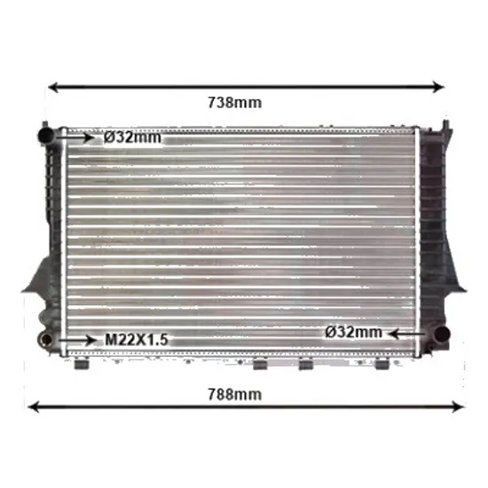 Radiator apa AUDI A6 C4 1994->1997 pentru 2.6 quattro, perioada 1994 1995 1996 1997