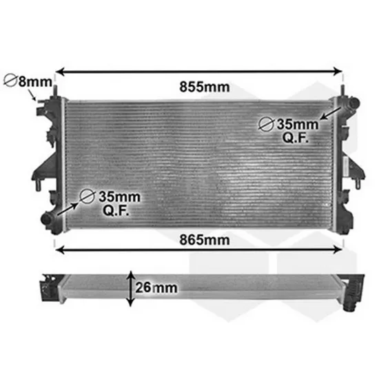 Radiator Motor PEUGEOT BOXER 2006-> Radiator apa 3.0 Hdi diesel MANUAL +AC (780x390x32) Perioada 2014 2015 2016 2017 2018 2019 2020