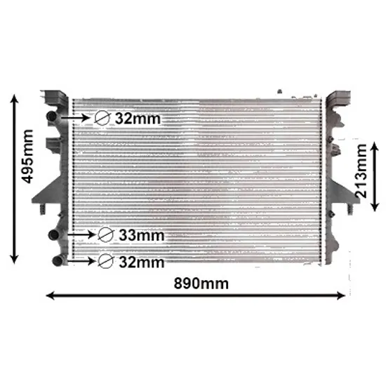 Radiator apa VW CARAVELLE 5 2003->2015 1.9 TDI 77KW 105CP , pentru motor AXB perioada 2003 2004,2005,2006,2007,2008 2009