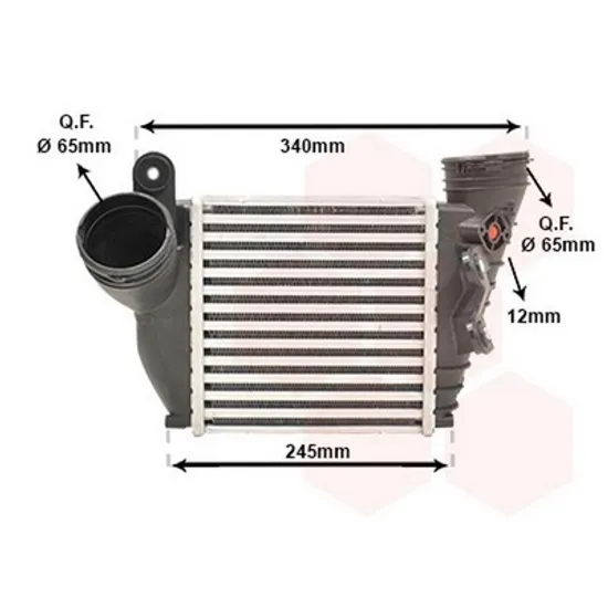 Intercooler VW BORA 1998->2005 Radiator intercooler 1 9TDi 18,3x19x6,5 AXR Perioada 1998 1999 2000 2001 2002 2003 2004 2005