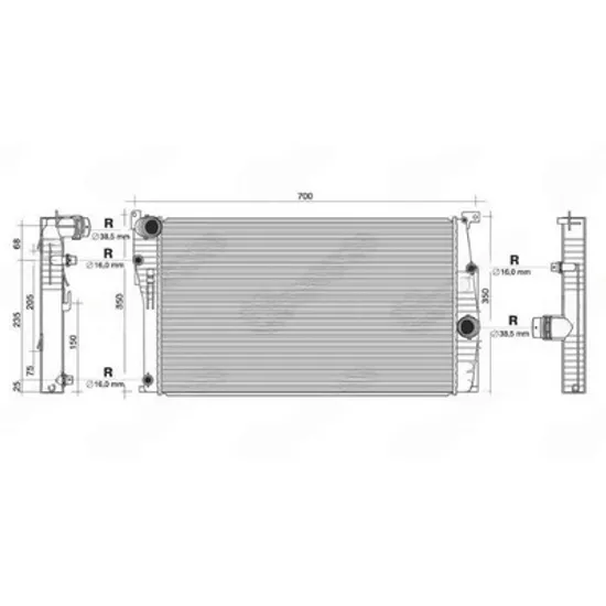 Radiator Motor BMW 3 F30 2011->2018 Radiator apa motor 3.0 (330d) diesel automatic (600x330x26) 3 conducte Perioada 2012 2013 2014