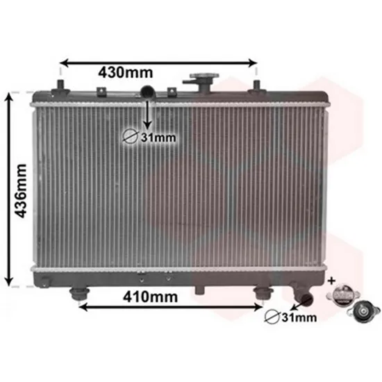 Radiator Motor KIA RIO 4 2000->2005 Radiator apa pentru 1,3i 8V - 1,5i 16V cu/fara aer conditionat (35x64.7) Perioada 2000 2001 2002 2003 2004 2005
