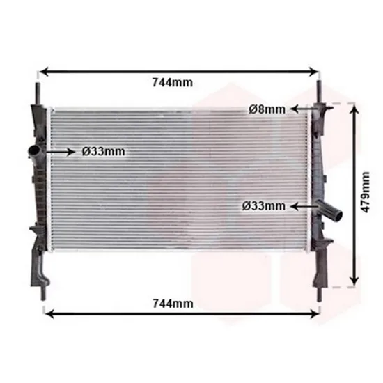 Radiator Motor FORD TRANSIT 2005->2014 Radiator apa pentru 2.2 - 2.3TDCI - 2.4i fara aer conditionat (67x38) Perioada 2006 2007 2008 2009 2010 2011 2012 2013
