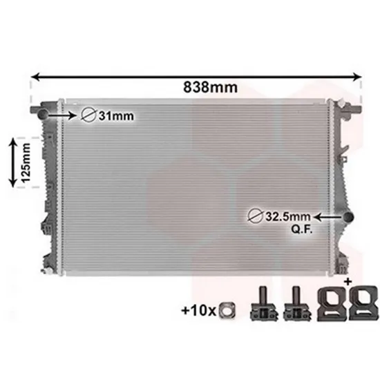 Radiator Motor JEEP CHEROKEE 2013-> Radiator apa pentru 2.0 CRD - 3.2 benzina. Perioada 2014 2015 2016 2017 2018 2019