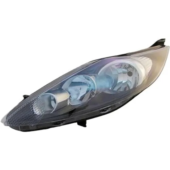 Far stanga FORD FIESTA 5 JH 2008->2017 perioada 2010 2011 2012 2013 2014 2015 pana la an de fabricatie 2013, cu motor reglaj, fumuriu, semnal transparent, cu reglaj electric, cu bec H7/H1