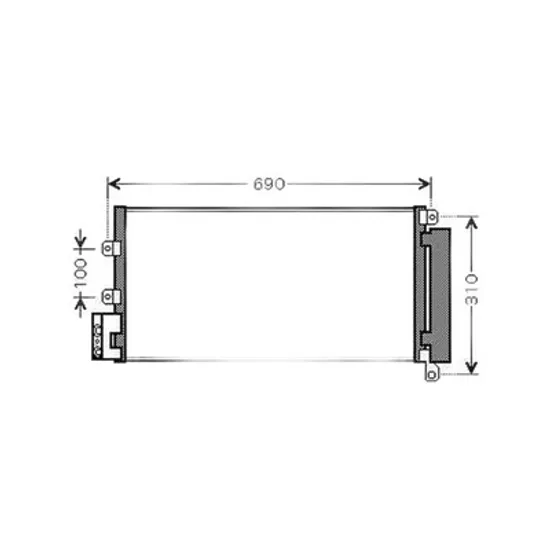 Radiator Aer Conditionat FIAT LINEA 2006-> Radiator aer conditionat 1,4i turbo 1,3 - 1,6JTD (63x30) Perioada 2007 2008 2009 2010 2011 2012 2013 2014 2015 2016 2017 2018