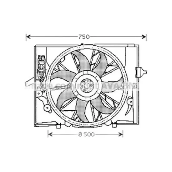 Ventilator Motor BMW 5 E60 2001->2010 Electroventilator radiator complet (benzina)cu aer conditionat, Perioada 2003 2004 2005 2006 2007 2008 2009 2010