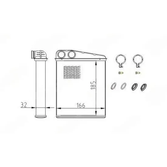Radiator Incalzire MINI CLUBMAN R55 2007->2014 Calorifer (183x160) Perioada 2006 2007 2008 2009 2010