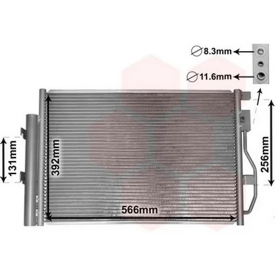 Radiator Aer Conditionat CHEVROLET AVEO SEDAN T300 2011-> Radiator aer conditionat 1,2i - 1,4i - 1,6 16V (56.5x39.5) Perioada 2011 2012 2013 2014 2015 2016 2017