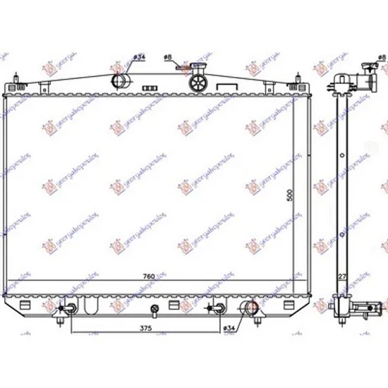 Radiator Motor LEXUS RX 2015-> Radiator apa 3.6 350/450H benzina/HYBRID Perioada 2015 2016 2017 2018 2019 2020 2021