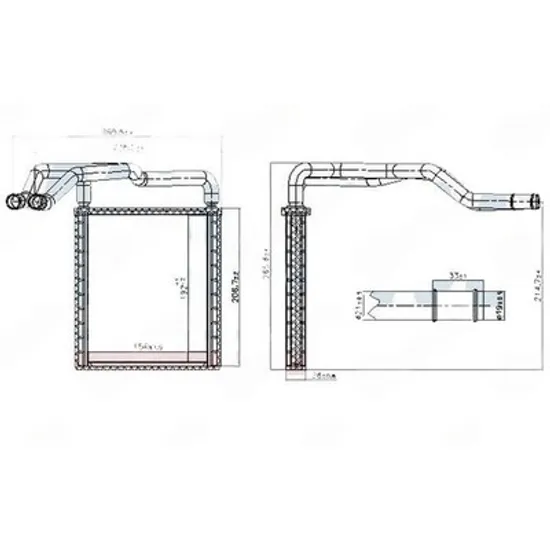 Radiator Incalzire HYUNDAI i20 2014->2020 Calorifer 1.0 T-GDI-1.2-1.4 CVVT benzina - 1.1-1.4 CRDI diesel (154x192x26) (NISSENS) Perioada 2014 2015 2016 2017 2018