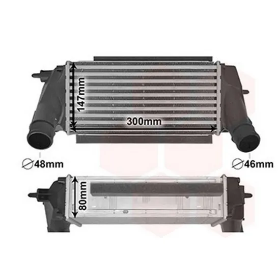 Intercooler FORD ECOSPORT 2012-> Radiator intercooler 1,0i 12V TURBO 300x150x Perioada 2013 2014 2015 2016 2017