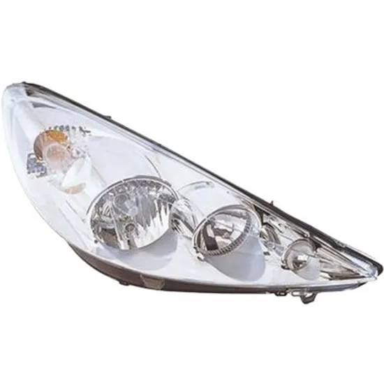 Far dreapta PEUGEOT 206+ 2009->2013 perioada 2010 2011 2012 2013 cu motor reglaj, semnal transparent, cu reglaj electric, cu bec H7/H1