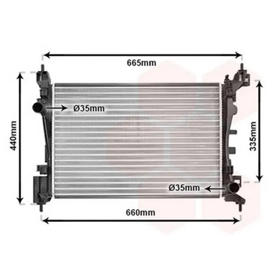 Radiator Motor FIAT FIORINO 225 2007-> Radiator apa pentru 1.4i 8V benzina (54x37,5) Perioada 2008 2009 2010 2011 2012 2013 2014 2015 2016