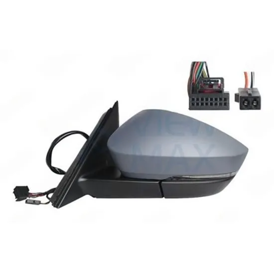 Oglinda SKODA KODIAQ 2016-> Oglinda exterioara electrica cu incalzire cu rabatare electrica pentru vopsit cu memorie (Heliomata cu cabluri)(cu semnal si lampa de podea si senzor de banda) (15+2pin) STANGA Perioada 2016 2017 2018 2019 2020 2021