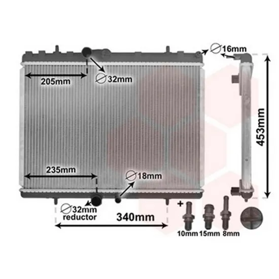 Radiator Motor CITROEN C5 2 2004-> Radiator 2.0i 16V 38x56 cv automata +A/C BEHR Perioada 2004 2005 2006 2007 2008
