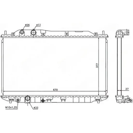 Radiator Motor HONDA CIVIC 8 2005-> Radiator apa motor 1.6-1.8 automatic fara conducte (375x670x27) (KOYO) Perioada 2006 2007 2008 2009 2010 2011