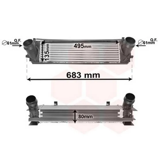 Intercooler BMW 3 F30 2011->2018 Radiator intercooler 1,4 - 1,8 - 2,0 benzina/ diesel (495x13 Perioada 2011 2012 2013 2014 2015 2016 2017 2018 2019