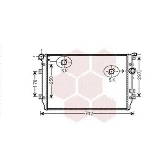Radiator Motor VW TIGUAN 5N 2007->2018 Radiator apa pentru 1 4TSI - 1 8TFSI - 2 0TDI 65x41 Perioada 2007 2008 2009 2010 2011 2012 2013 2014 2015