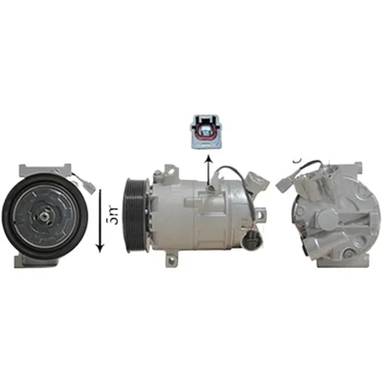 Compresor aer conditionat RENAULT GRAND SCENIC 3 2009->2016, SCENIC 3 2008->2015 pentru 1.4 16V , perioada 2009 2010 2011 2012 2013 2014