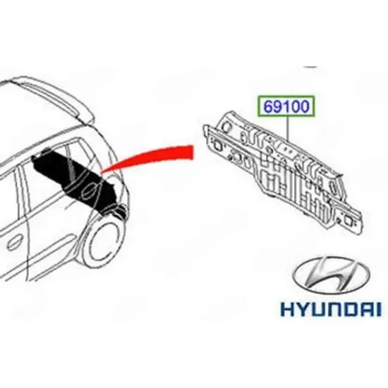 Panou Spate HYUNDAI i10 2007->2013 Panou spate (O) Perioada 2010 2011 2012 2013