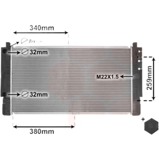 Radiator apa VW TRANSPORTER T4 1990->2003 2.5 Syncro 85KW 115CP , pentru motor AET, APL, AVT perioada 1996 1997,1998,1999,2000,2001,2002 2003