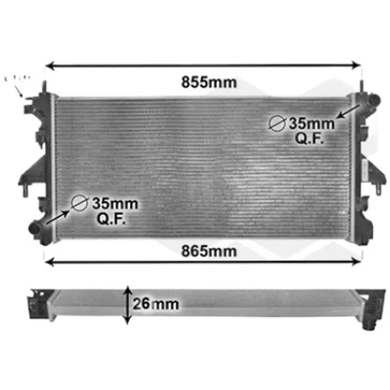 Radiator apa CITROEN JUMPER 2006-> pentru 2.2 HDi 130 4x4, perioada 2012 2013 2014 2015 2016