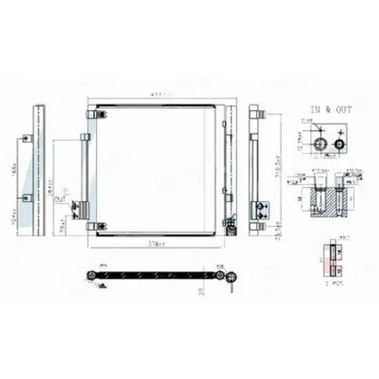 Radiator Aer Conditionat TESLA MODEL S 2012-> Radiator condensator aer conditionat dreapta (378x345) Perioada 2012 2013 2014 2015 2016 2017