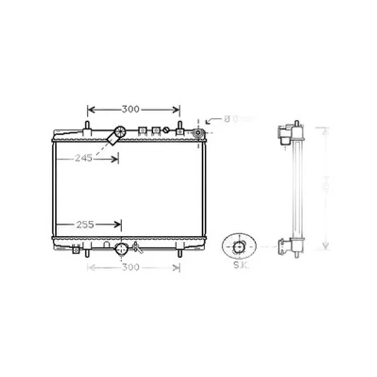 Radiator Motor CITROEN C5 1 2001->2005 Radiator apa pentru 2.2 HDi cu/fara aer conditionat (38x55.8) Perioada 2001 2002 2003 2004 2005