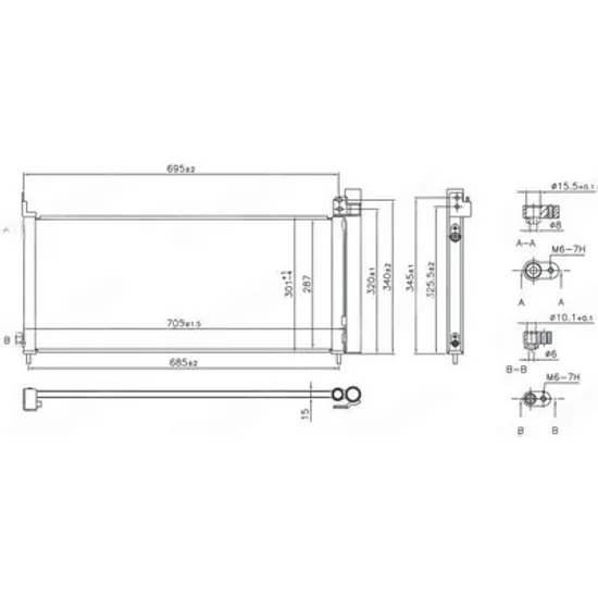 Radiator Aer Conditionat LEXUS NX 1 2014->2020 Radiator condensator aer conditionat 2.5 HYBRID (NX300H) benzina (640x285x22) (VALEO) Perioada 2014 2015 2016 2017