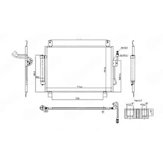 Radiator Aer Conditionat NISSAN PATHFINDER 4 2012-> Radiator condensator aer conditionat 2.5 HYBRID - 3.5 benzina (715x461) (KOYO) Perioada 2012 2013 2014 2015 2016 2017