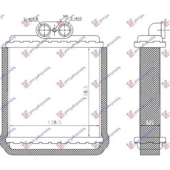 Radiator Incalzire SUZUKI VITARA 07.1988->2002 Calorifer (BR) (140x140x32) Perioada 1988 1989 1990 1991 1992 1993 1994 1995 1996 1997 1998 1999 2000 2001 2002