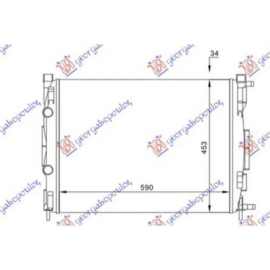 Radiator Motor RENAULT SCENIC 2 2003->2009 Radiator apa 1 6-2 0-1 5-1 9D cv manuala/ automata cu/fara aer conditionat 59x45x28 Perioada 2003 2004 2005 2006 2007 2008
