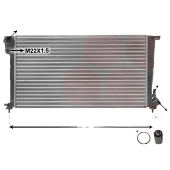 Radiator apa CITROEN XSARA 1997->2005 1.9 D 51KW 70CP , pentru motor WJY (DW8B), WJZ (DW8) perioada 1998 1999,2000,2001,2002,2003,2004 2005
