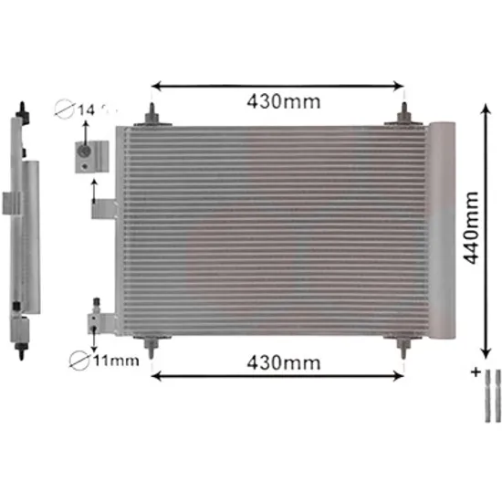 Radiator aer conditionat VW TIGUAN AD1 2016-> 2.0 TSI 4motion 140KW 190CP , pentru motor DKZA, DRFA perioada 2018 2019,2020,2021,2022 2023