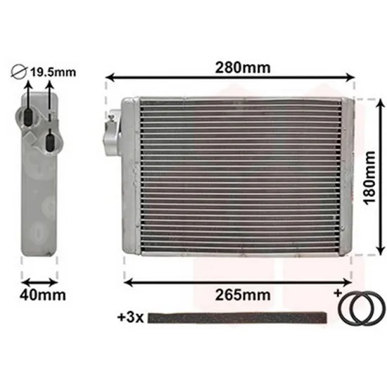 Radiator Incalzire AUDI A4 B8 2007->2015 Calorifer (BR) (255x180x32) Perioada 2007 2008 2009 2010 2011 2012 2013 2014 2015
