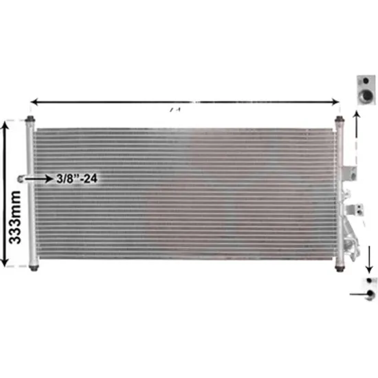 Radiator aer conditionat RENAULT CLIO 4 2012->, TWINGO 3 2014-> pentru 0.9 TCe 90 LPG, perioada 2016 2017 2018 2019 2020 2021 2022 2023