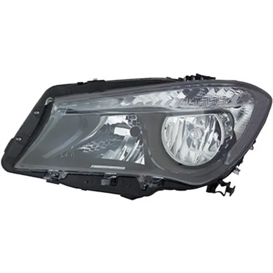Far stanga MERCEDES CLA C117 2013->2019 perioada 2013 2014 2015 2016 2017 2018 2019 pana la an de fabricatie 2015, cu motor reglaj, fumuriu, semnal transparent, cu reglaj electric, cu lumina de zi, cu bec H15, cu bec H7,