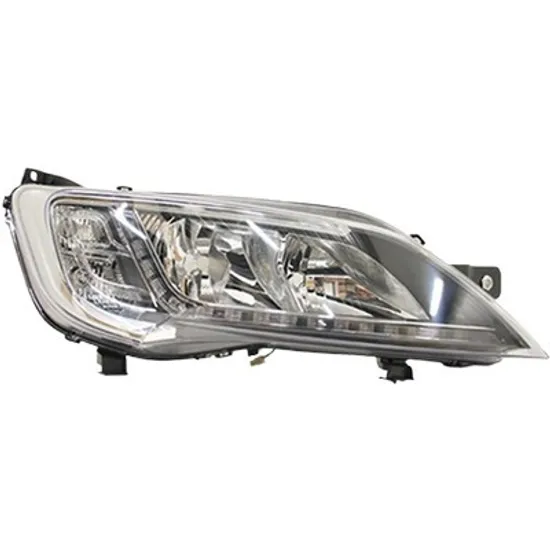 Far dreapta PEUGEOT BOXER 2006-> perioada 2011 2012 2013 2014 2015 2016 de la an de fabricatie 05/2014, cu motor reglaj, cromat, semnal transparent, cu reglaj electric, fara modul LED pentru lumini zi, cu bec H7/H7, cu bec LED,