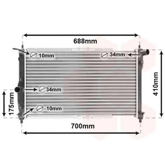 Radiator Motor DAEWOO LANOS 1997-> Radiator apa pentru 1.3 - 1.5 - 1.6cc (63,5x38) 8V - 16V Perioada 1997 1998 1999 2000 2001 2002 2003 2004 2005 2006 2007 2008