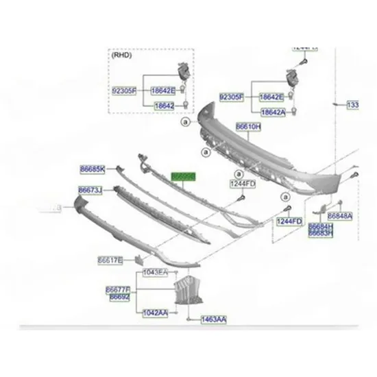 Bandou Bara spate HYUNDAI TUCSON 2020-> Bandou Bara spate superioara (O) Perioada 2024 2025