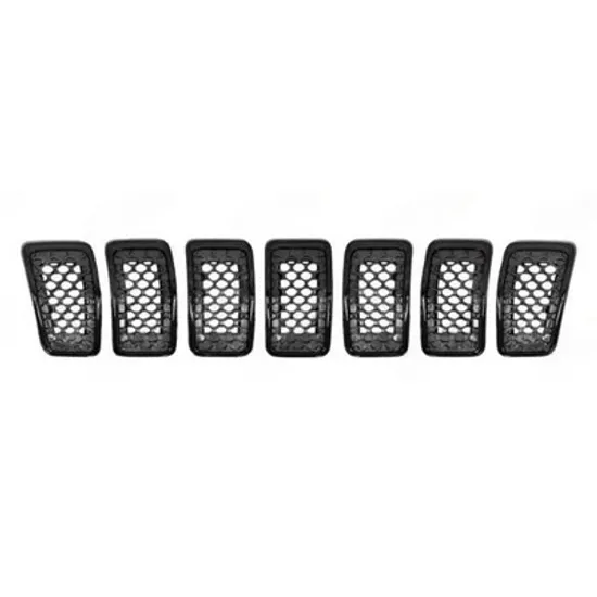 Grila Radiator JEEP CHEROKEE 2013-> Grila radiator completa negru cu bandou negru (SET 7 bucati) Perioada 2019 2020 2021 2022 2023 2024