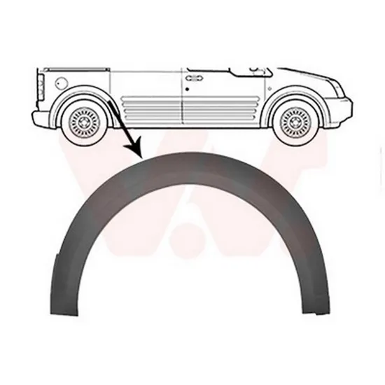 Bandou aripa spate FORD TRANSIT CONNECT 2002->2013 Ornament arcuit overfender aripa spate 2007-> dreapta Perioada 2007 2008 2009 2010 2011 2012
