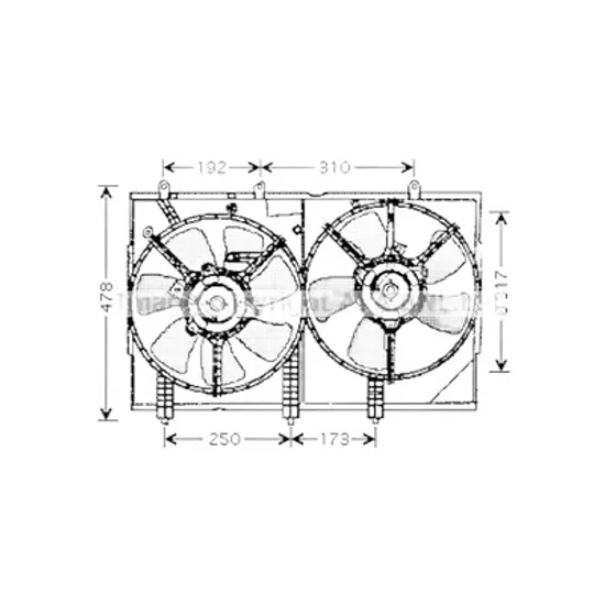 Ventilator motor MITSUBISHI OUTLANDER 1 2001->2006 2.0 100KW 136CP , pentru motor perioada 2003 2004 2005 2006