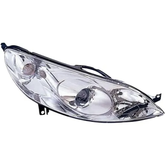 Far dreapta PEUGEOT 407 2004->2010 perioada 2007 2008 2009 2010 2011 pana la an de fabricatie 09/2008, cu motor reglaj, semnal transparent, cu reglaj electric, cu bec H7/H1