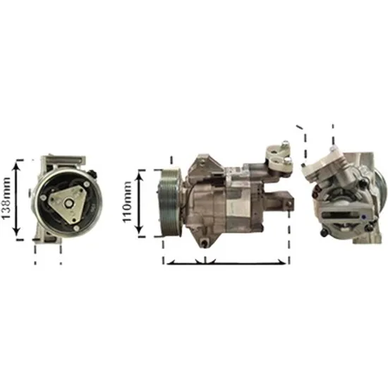 Compresor aer conditionat NISSAN TIIDA 2004->2013, NOTE 2006->2012 pentru 1.6, perioada 2006 2007 2008 2009 2010 2011 2012