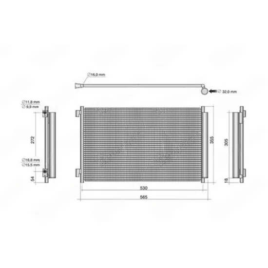 Radiator Aer Conditionat FIAT 500 2007-> Radiator condensator aer conditionat benzina HYBRID (500x338x12) Perioada 2015 2016 2017 2018 2019 2020 2021