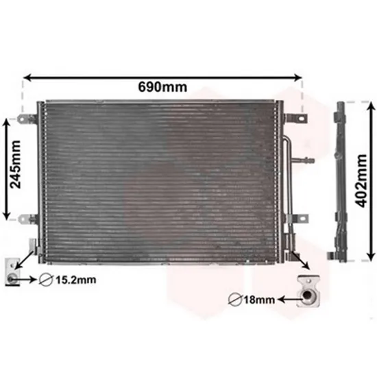 Radiator Aer Conditionat SEAT EXEO 2008->2013 Radiator aer conditionat benzina/ diesel 57,5x38,8x16 Perioada 2008 2009 2010 2011 2012 2013 2014