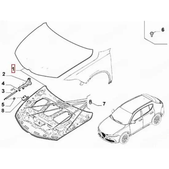 Capota Fata ALFA ROMEO TONALE 2022-> Capota fata (O) Perioada 2022 2023 2024 2025