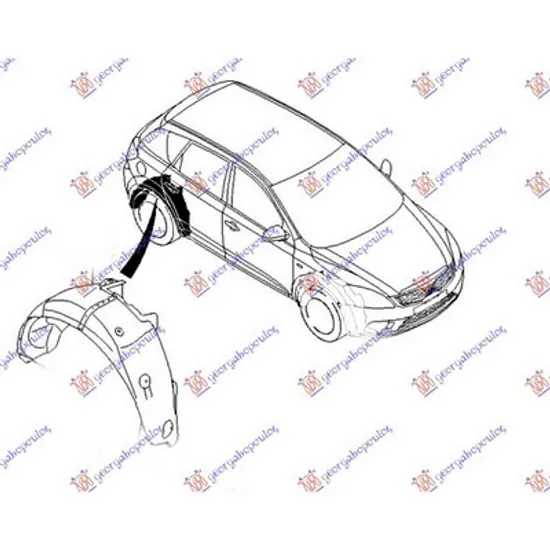 Carenaj fata KIA CEED 2012->2018 Carenaj fata spre spate original stanga 3 usi 2010->2013 Perioada 2010 2011 2012 2013